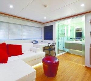 Luxurious interior of the motor yacht DIAMOND