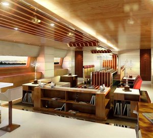 Luxurious interior aboard the Dubois designed Cannes superyacht