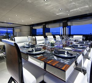 Luxury Charter Yacht MANIFIQ Formal dining Interior by Luca Dini Design