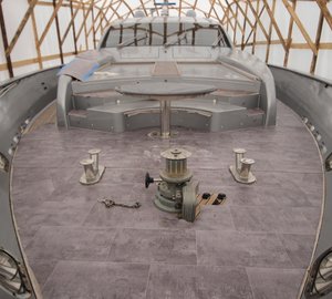 Luxury motor yacht Shenu under refit