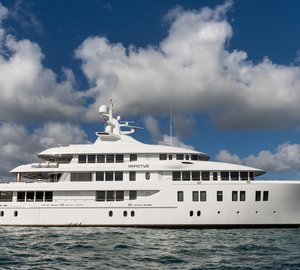 Luxury superyacht INVICTUS - side view - Photo by Jeff Brown