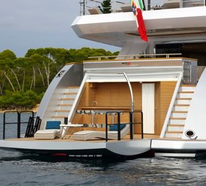 Luxury yacht 40s Hybrid - aft view - Image credit to Thierry Ameller