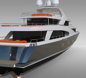 Luxury yacht 4700 Fly - rear view