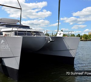 Luxury yacht Blue Belly on the water
