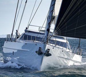 Luxury yacht Encore - front view