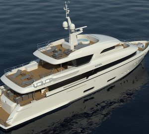 Luxury yacht Martinique from above - aft view