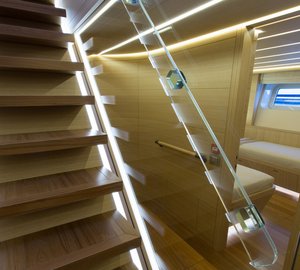 Luxury yacht Ohana - Staircase Credit Fitzroy Yachts