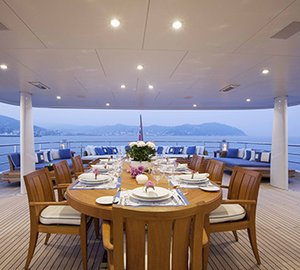 MY ASTRA - Upper aft deck dining