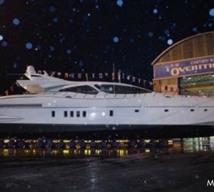 Mangusta 130 superyacht Hull no. 18 at launch at Overmarine Group