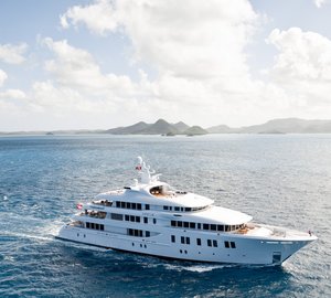 Mega yacht INVICTUS underway - Photo by Jeff Brown