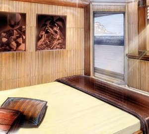 Megayacht Amels 199 VIP suite with private deck access