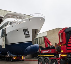 Moonen 100 Explorer yacht Hull YN195 leaving the shed