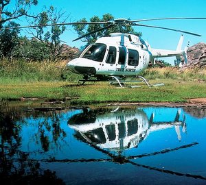 Motor Yacht True North  Heli reflection
