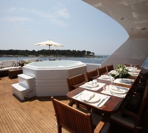 Motor yacht DAYDREAM -  Top Deck Dining and Spa Pool