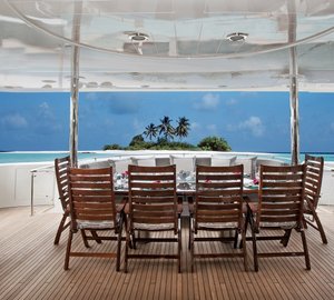Motor yacht KEMOSBE - Aft deck alfresco dining