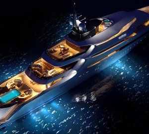 Oceanco Super Yacht Y708 at night
