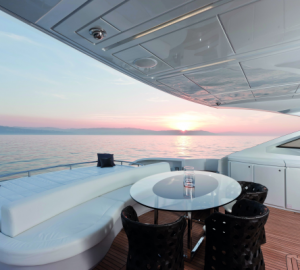 Pershing 108 aft deck