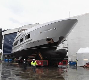 Project 10219 by Baglietto out of her shed - Photo by Baglietto Yachts