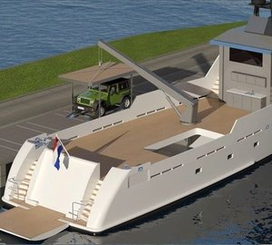 Project YXT One superyacht support vessel - aft view