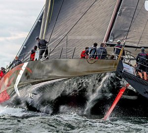 Racing yacht Comanche under sea trials - Photo by George Bekris via Scuttlebut Sailing News