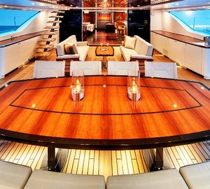 Sailing Yacht Kokomo III - The Aft Deak Cockpit in the evening