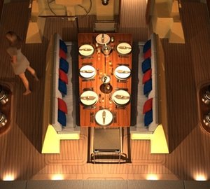 Sailing yacht KESTREL -  On deck dining