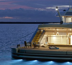 Smeralda Yacht at night - Aft View