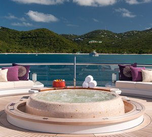 Solandge Yacht - Spa Pool at top deck - Photo by Klaus Jordan