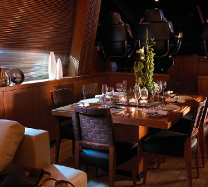 Sunseeker Predator 108 Dining Area in the Main Salon