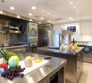 Super yacht Solandge - Galley - Photo by Klaus Jordan