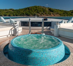 Super yacht Solandge - Spa Pool at owners deck - Photo by Klaud Jordan