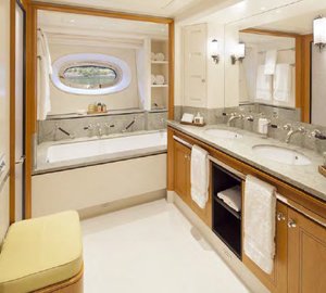 Super yacht Wisp - Owners Bathroom - Photo by Cory Silken