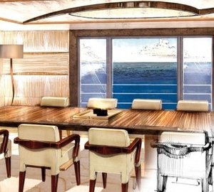 Superyacht Amels 199 Magnificent Dining Area with full sea view