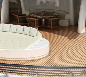 Superyacht Amels 199 Wide private beach for sunning and socializing