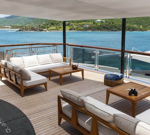 Superyacht Quattroelle - Aft deck seating Photo by Klaus Jordan
