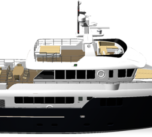 The superyacht Darwin Class 95 - side view