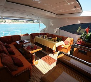 Yacht ASPRA 38 -  Main Salon looking Aft
