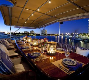 Yacht Georgiana - Sundeck Dining