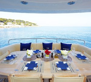 Yacht Live the Moment - Aft deck dining