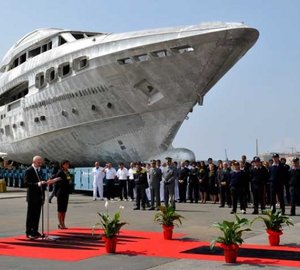 Yacht Manifiq before her launch and finishing
