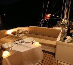 Yacht SERENITY 70 -  Aft Deck at Night