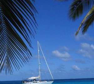 WI Crealock sailing yacht - Anchored in the Caribbean