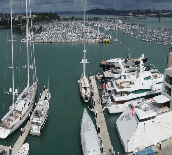 Superyacht berths at Silo Park in Auckland