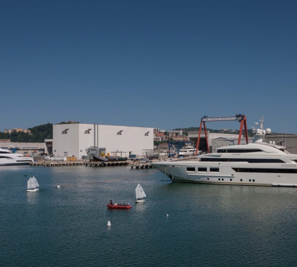 SARAMOUR yacht and the recently launched YALLA yacht at the CRN Shipyard in Ancona