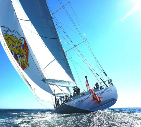 Luxury yacht MARI CHA III under sail