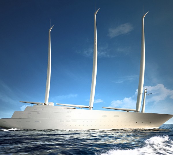 Rendering of the impressive 142m sailing mega yacht A – Image credit to Pascal Deis Starck Network