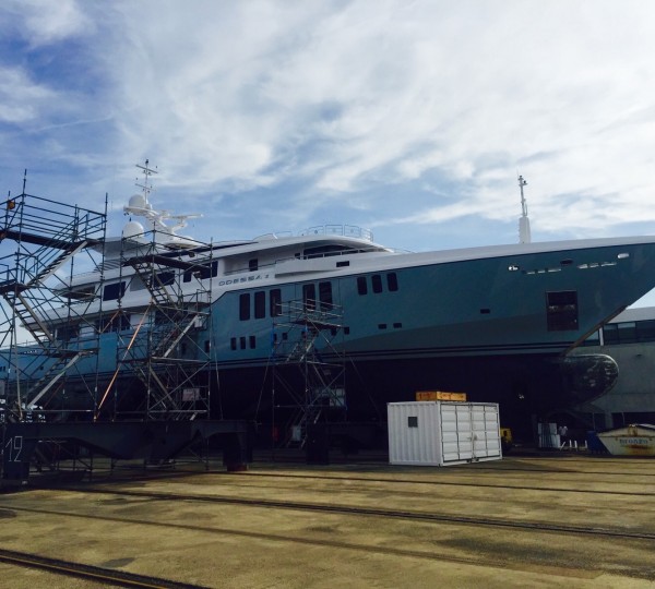 Luxury motor yacht ODESSA II being coated by Zytexx - Image credit to Zytexx