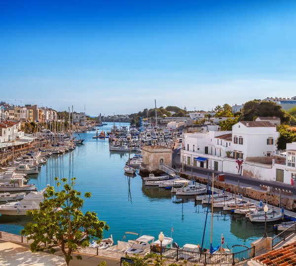 View On Old Town Ciutadella Sea Port On Sunny Day, Menorca Island, Balears, Spain
