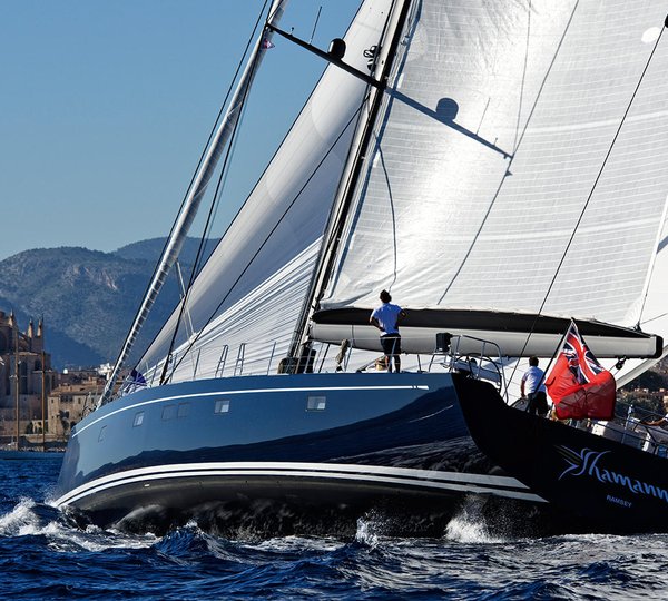 Shamanna Sailing Yacht Nautors Swan 115fd Aft View Off Palma