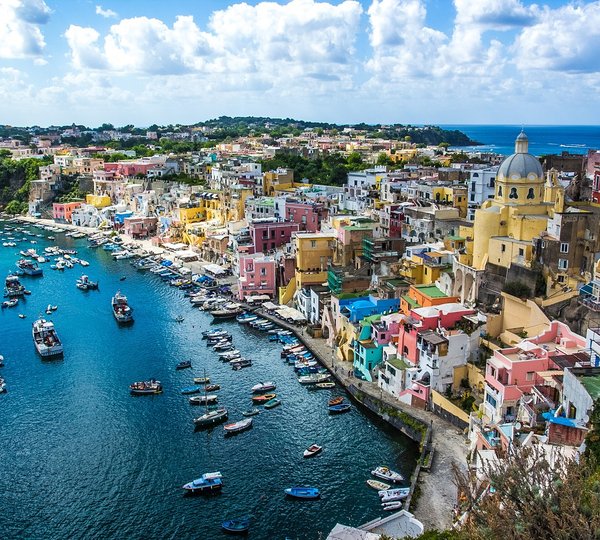 Procida Beautiful Island In The Tyrrhenian Sea In Italy